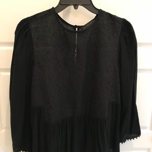 Endless Rose Black Peplum Embroidered Blouse